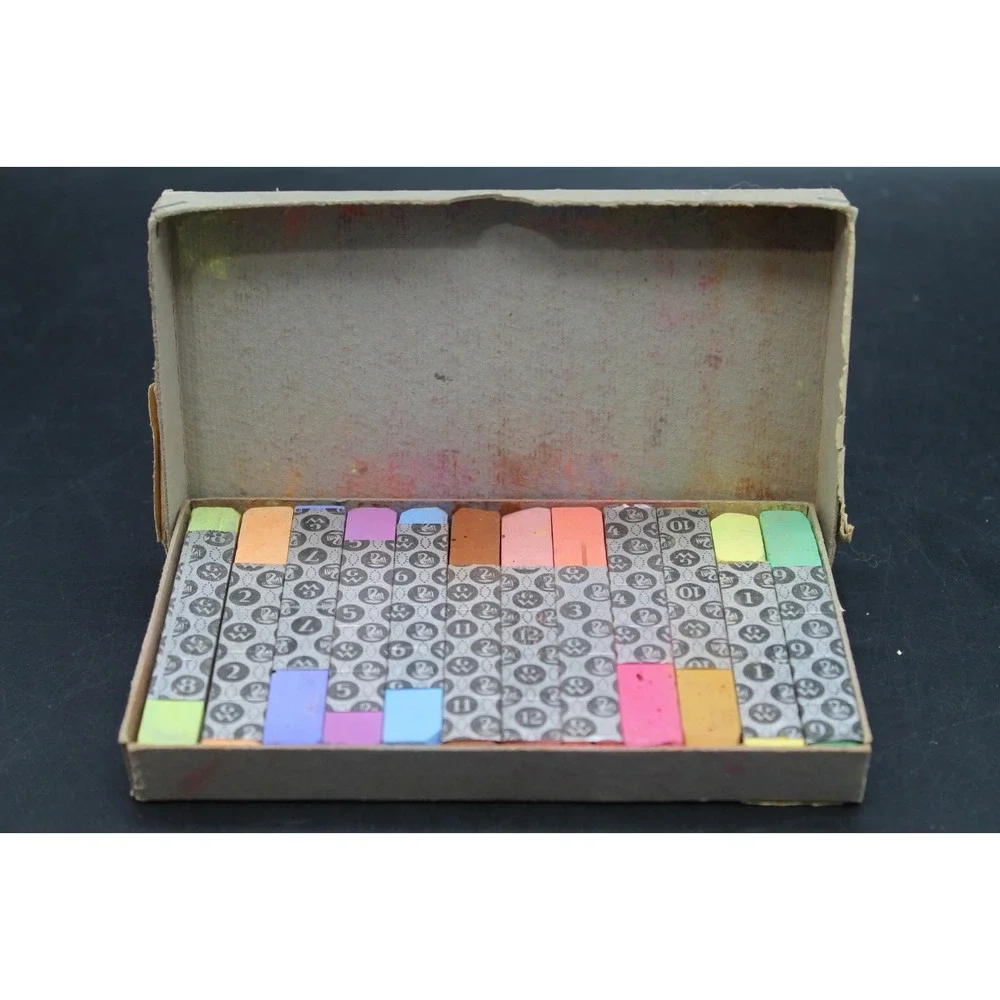Vintage Pelikan Wandtafel Kreide Colored Blackboard Chalk Germany Box 745 P/12